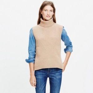 MADEWELL tan chunky knit turtleneck tank top